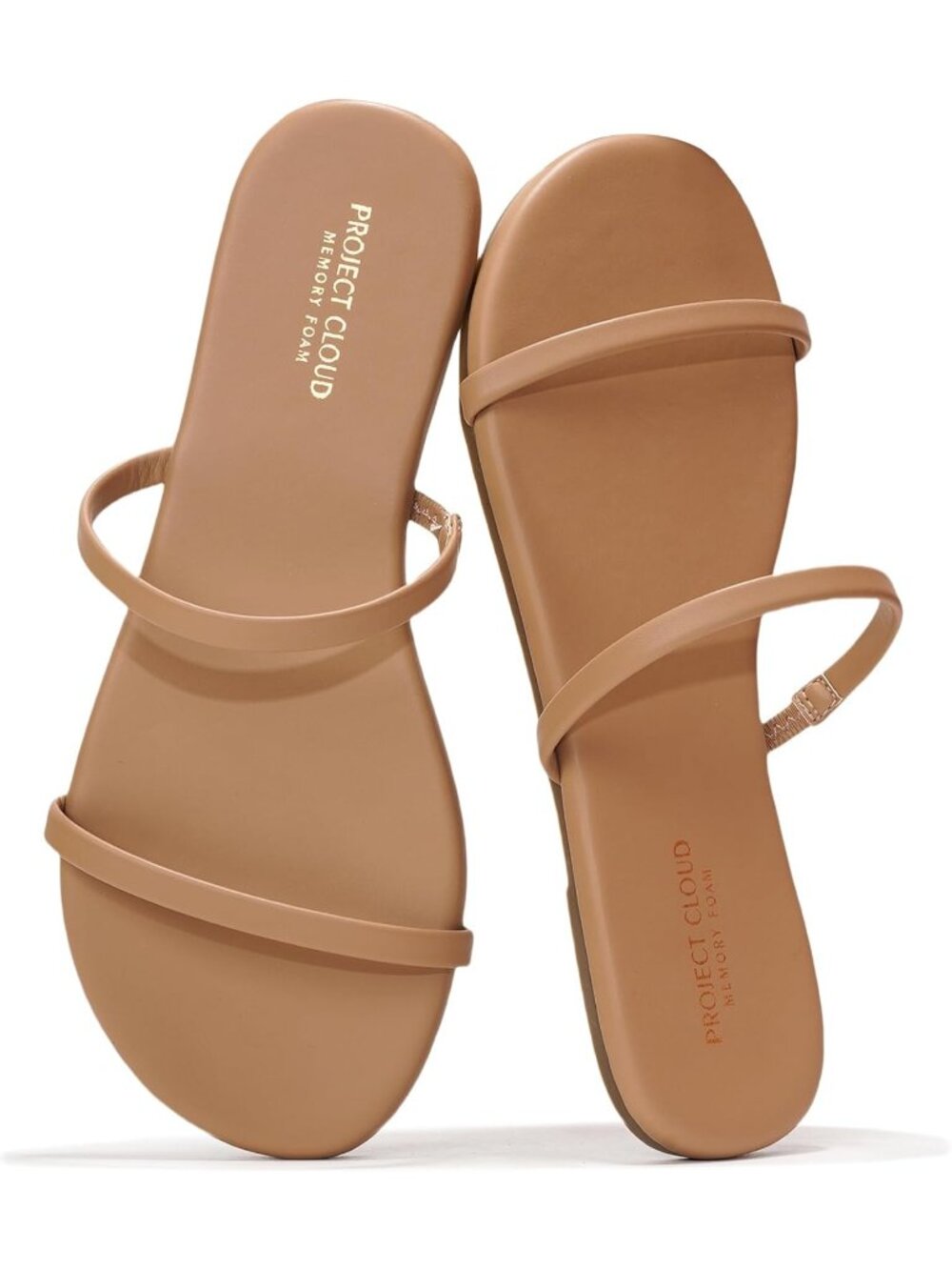 Womens Taupe Comfort Double Strap Memory Foam Insole Flip Flop Flat Sandal Shoes